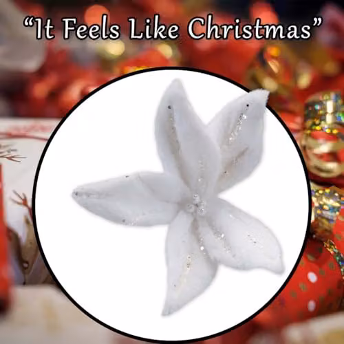 VFM e-Store White Poinsettia Floral Christmas Pendant Decoration, W/D/H: 16 x 8 x 8 cm – 5