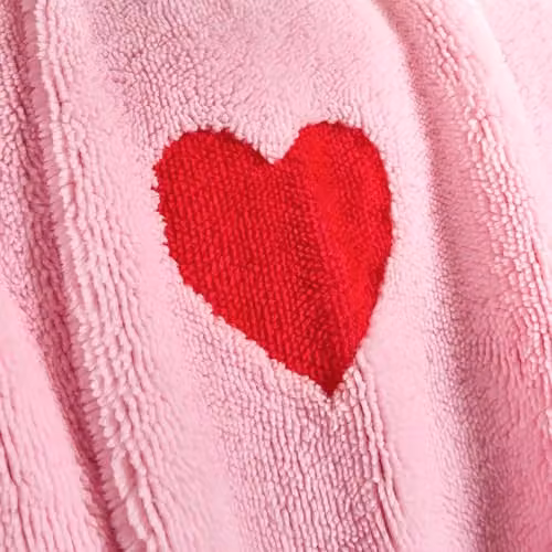 OHS Tufted Hearts Fleece Throw Blanket, Pink and Red, W/D/H: 130 x 160 cm – 2