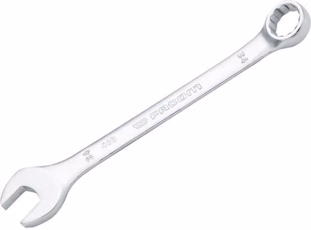 Facom 40B.34 Slim Metric Combination Spanner, 34mm, Steel, Silver