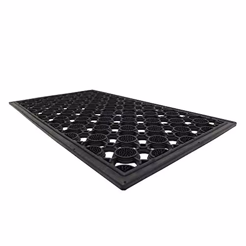 JVL Black Rubber Elipse Circles Design Doormat, W: 70 cm, D: 40 cm – 6