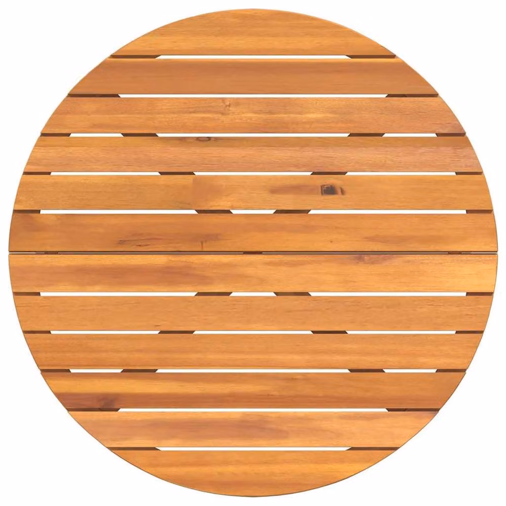 Berkfield Home Beautiful Garden Dining Table, Round Solid Acacia Wood in Brown, Diameter: 90 cm, Height: 75 cm – 3