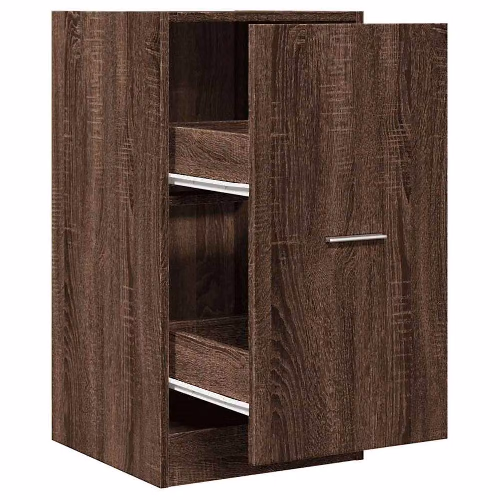 Berkfield Home Elegant Apothecary Cabinet in Brown Oak, W: 40 cm, D: 41 cm, H: 77.5 cm – 3