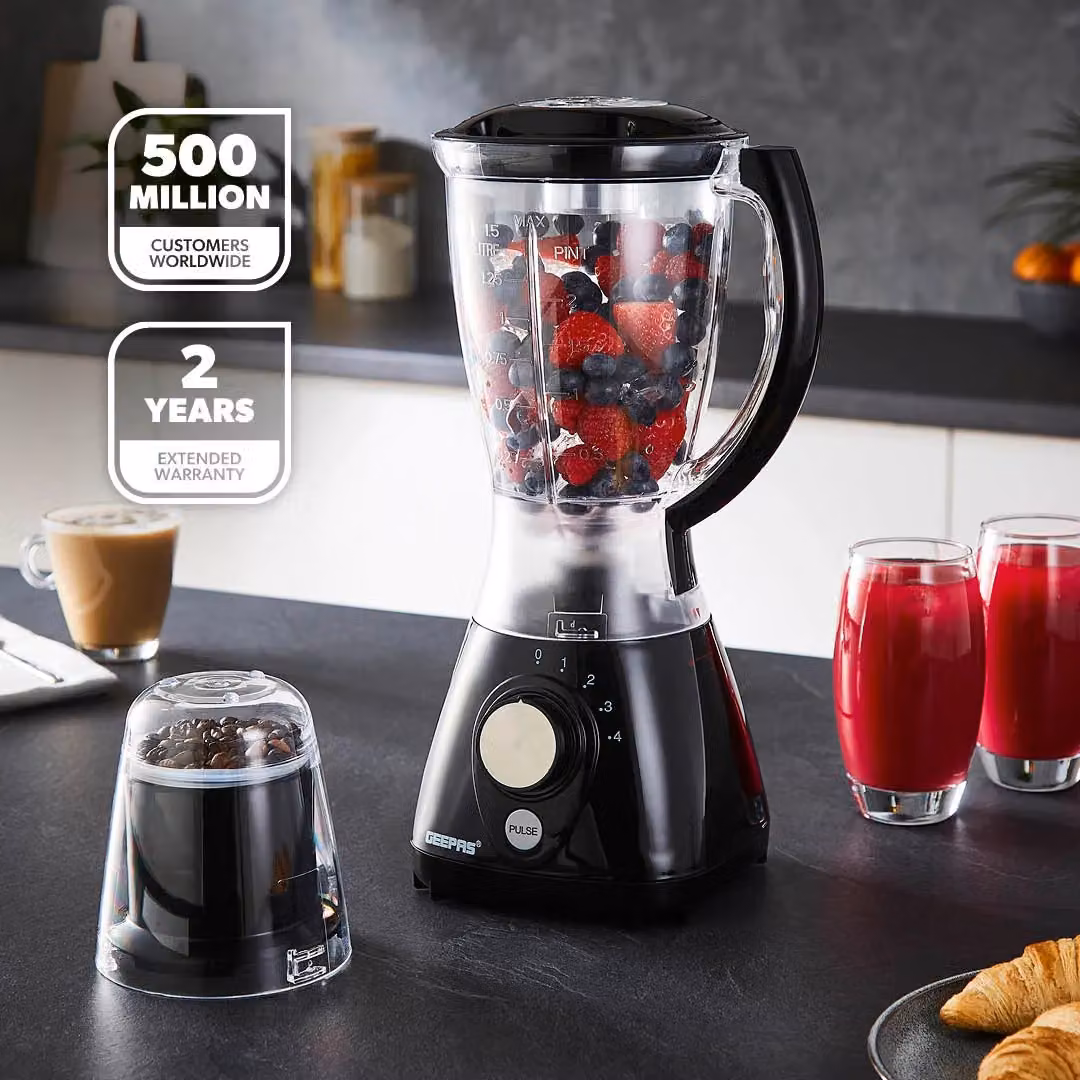 Geepas 550W Jug Blender with Coffee and Spice Mill Attachment in Black – 2