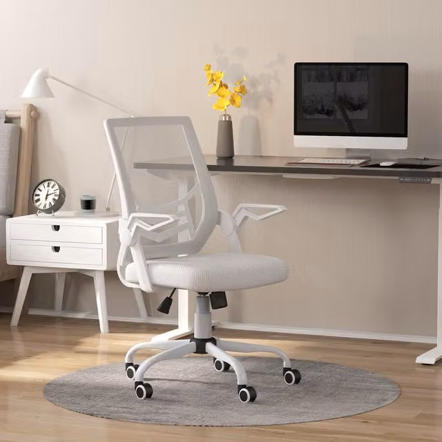 Vinsetto Mesh Lumbar Support Office Chair in White