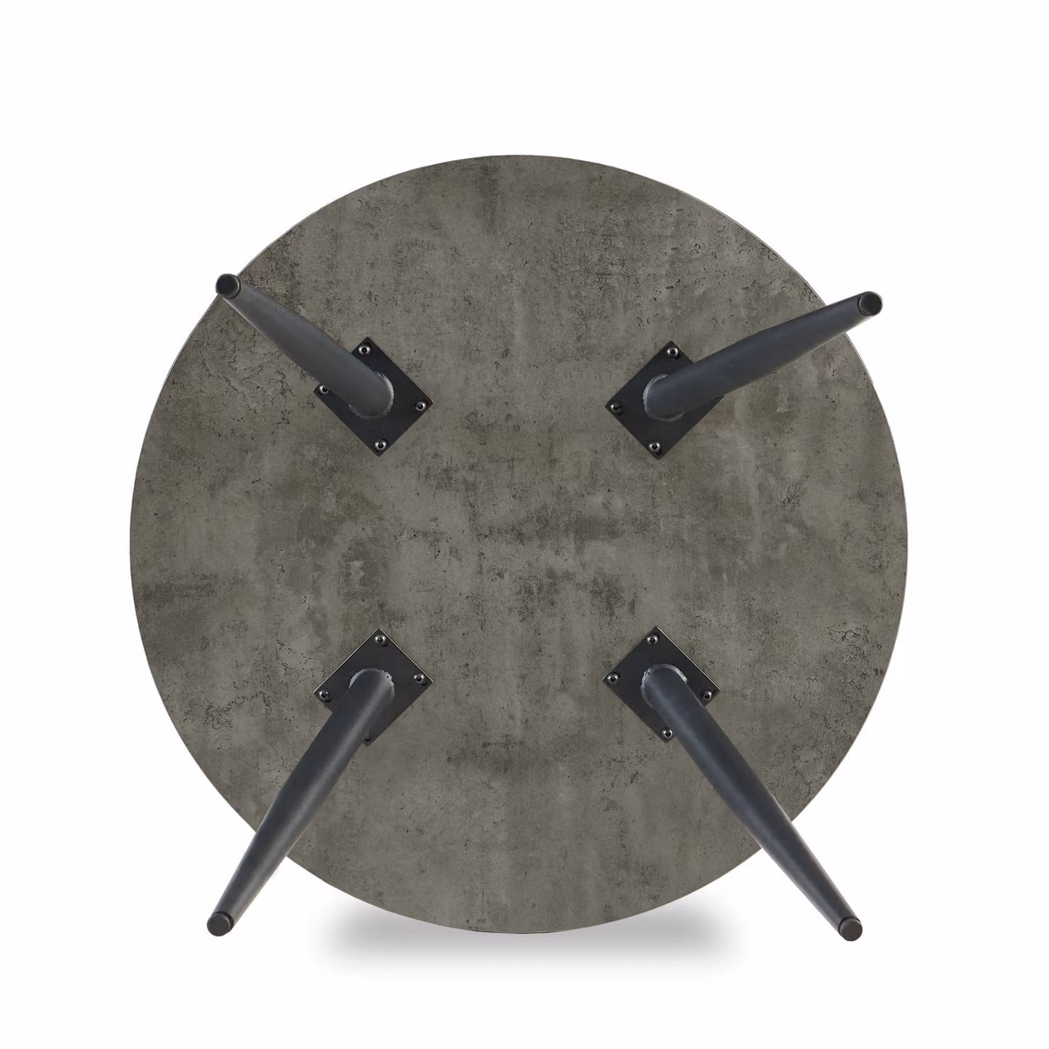 SONARA Round Dining Table with Rustic Wood Top and Grey Metal Legs, Diameter: 100 cm, Height: 75 cm – 4