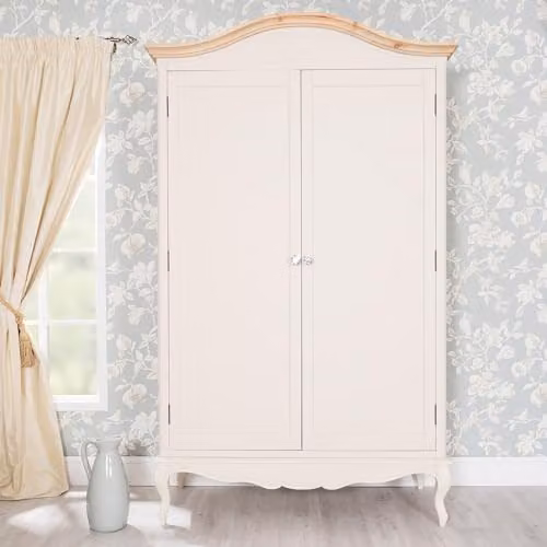 Statement Furniture Juliette 2 Door Wardrobe in Champagne with Internal Shelves and Hanging Rail, W/D/H: 131 x 60 x 217 cm