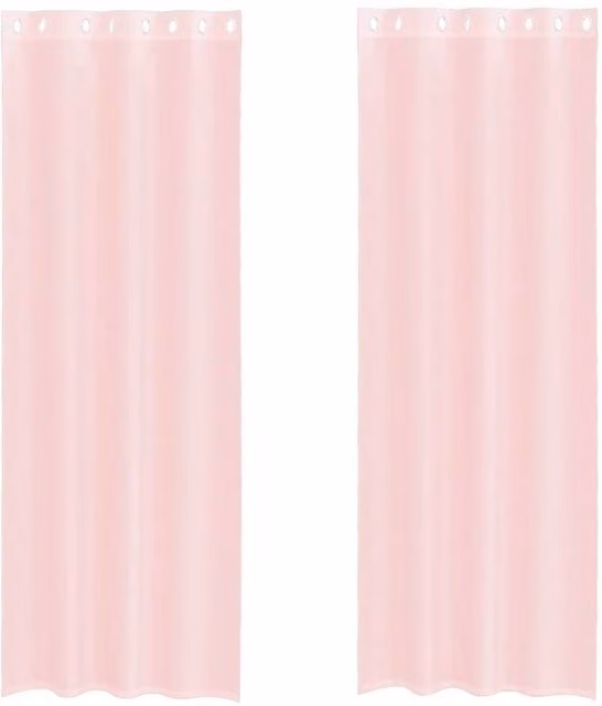 Berkfield Home Pink Voile Fabric Panel Curtains with Eyelets, 2 Pack, W: 140 cm, H: 300 cm