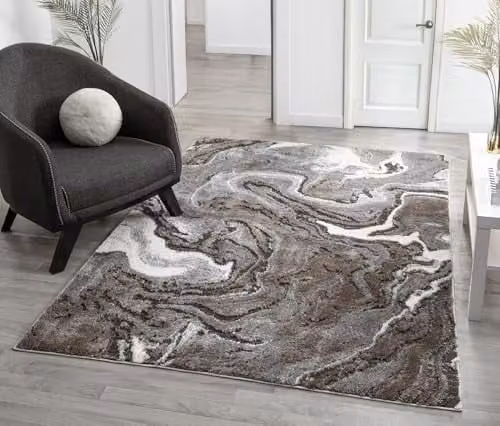 Desire Rugs Eleanor Abstract Modern Living Room Area Rug, Grey, W: 200 cm, L: 290 cm – 1