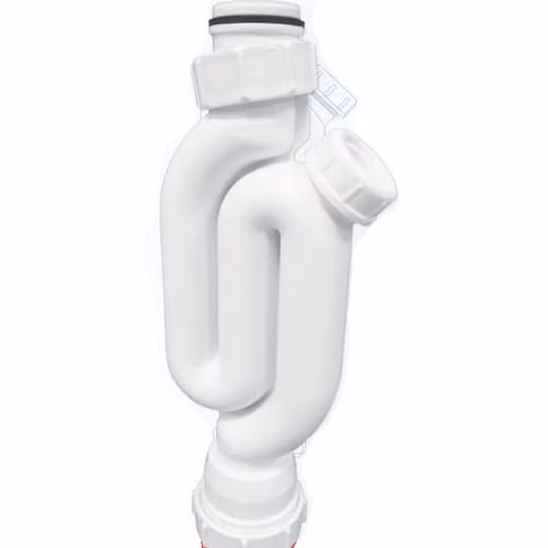 McALPINE Y10 Horizontal Inline Trap 1 1/4 Inch with 1 1/2 Inch Outlet, White