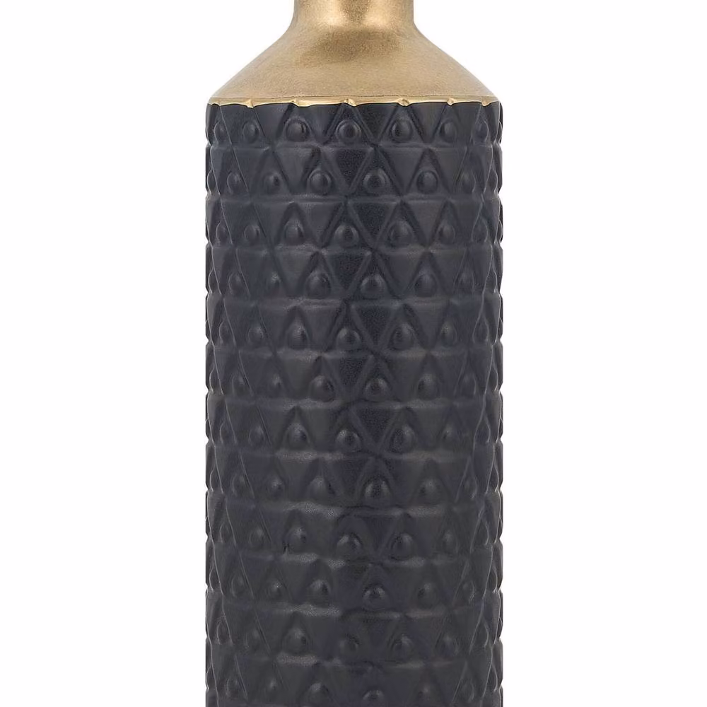 Wyld and Coco Black and Gold Geometric Ceramic Table Vase, Height: 39 cm – 2