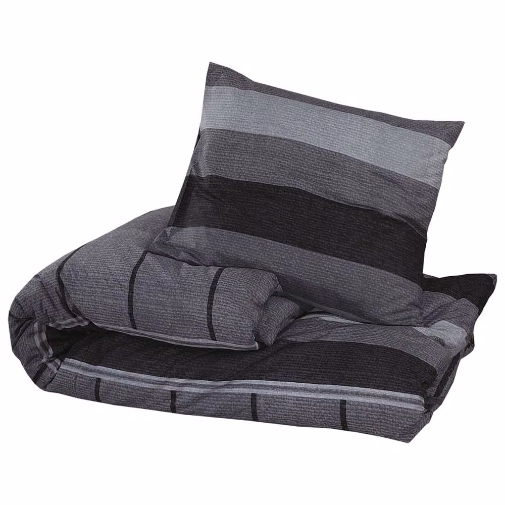 Berkfield Home Cotton Duvet Cover and Pillowcase Set, Grey, W: 240 cm, D: 220 cm – 3