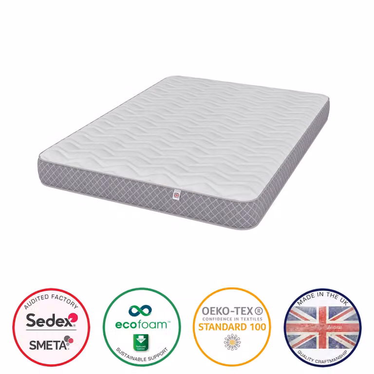 Aspire Kids Anti Allergy Single Bonell Spring Mattress in White with OEKO-TEX Fabric