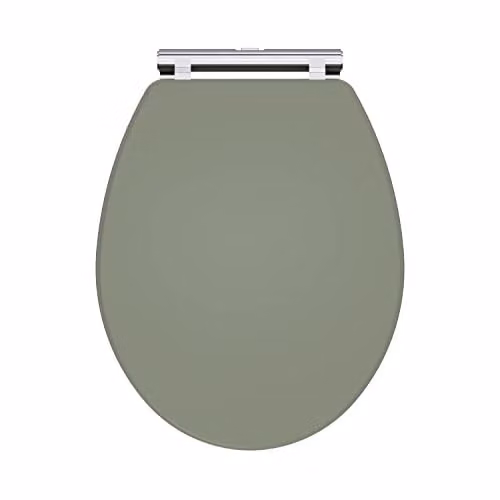 nuie CLA899 Classique Traditional Soft Close Wooden Toilet Seat, Satin Green, W: 451 mm x D: 350 mm x H: 6 mm