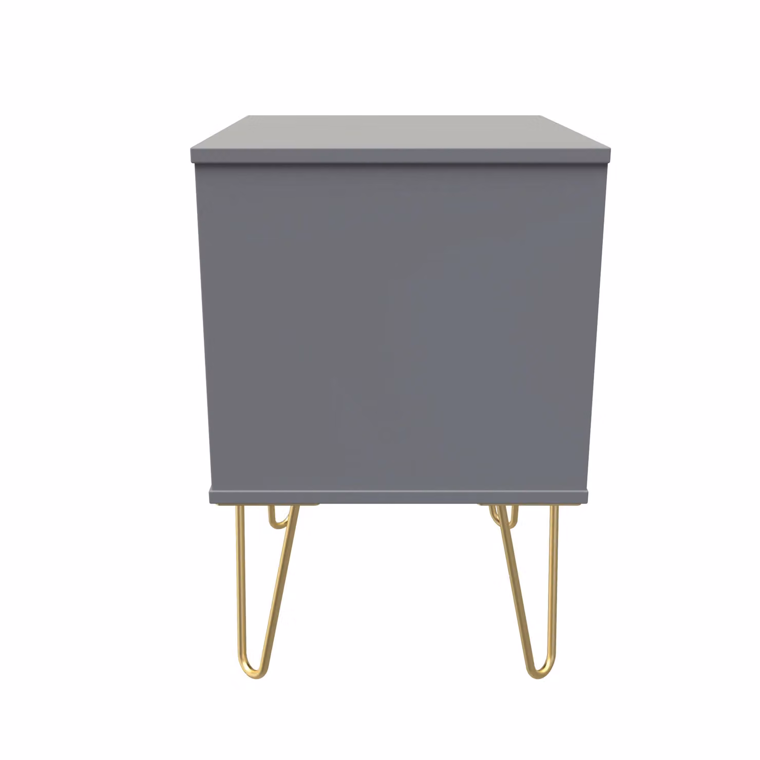 2 U Bexley 2 Drawer Bedside Cabinet in Grey and Gold with Metal Geometric Accents – 2