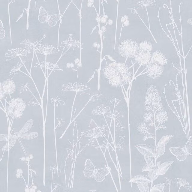 World of Wallpaper Botanical Floral Blue Paper Wallpaper
