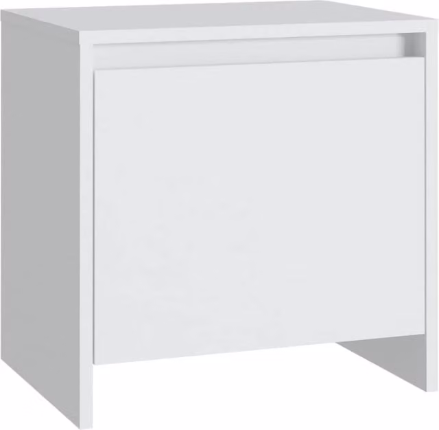Berkfield Home White Bedside Cabinet in MDF, W/D/H: 45 x 34 x 44.5 cm