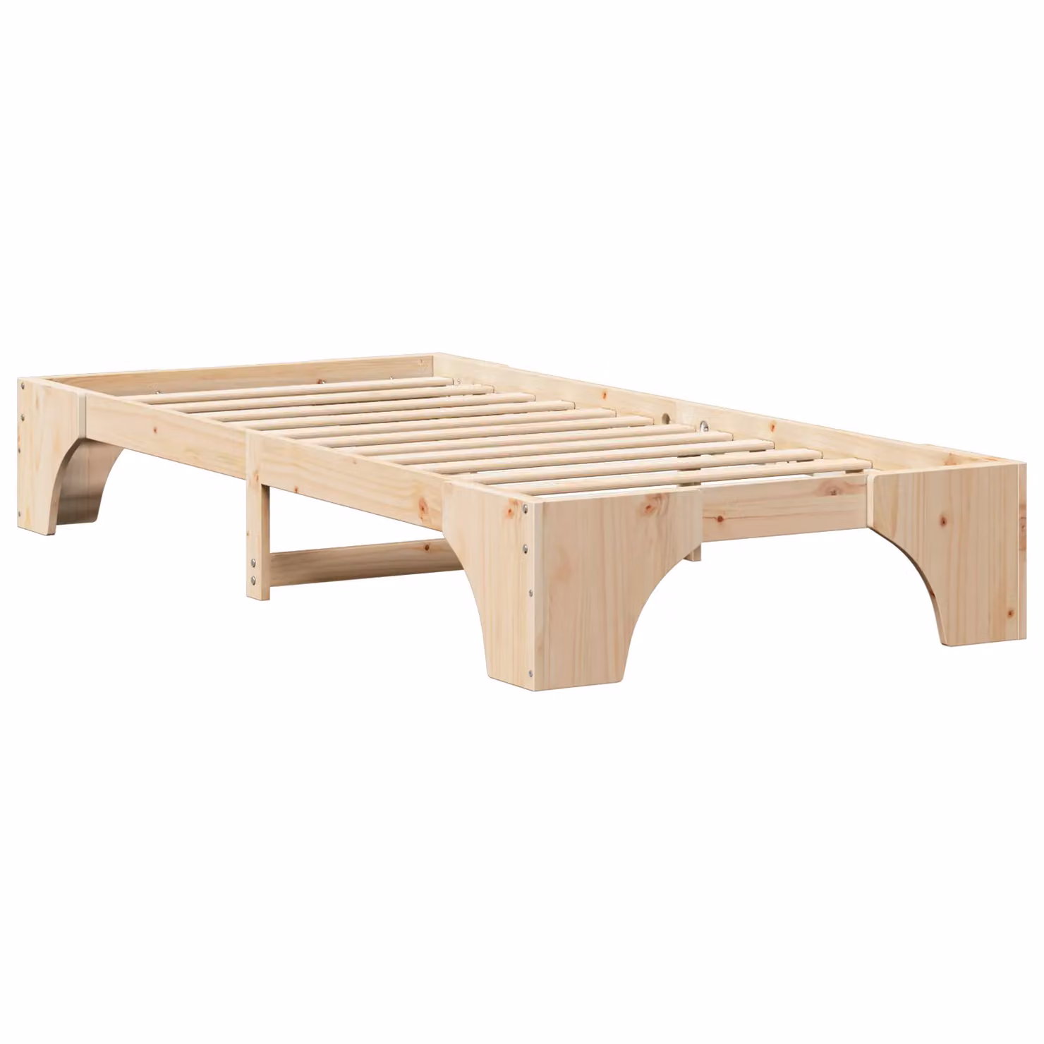 Berkfield Home Solid Pine Wood Bed Frame in Brown, W/D/H: 190 x 75 x 30 cm – 2