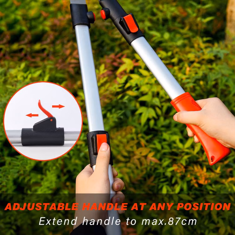 Flora Guard Lightweight Telescopic Hedge Shear in Red, Extendable from 67cm to 88cm – 3