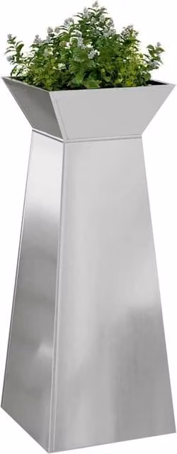 Berkfield Home Galvanised Steel Plant Stand in Silver, W/D/H: 40 x 40 x 101 cm