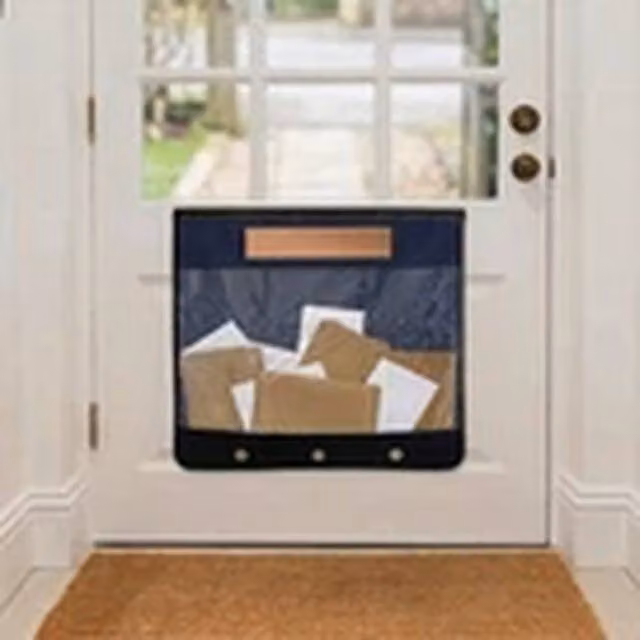 EONLION Self-Adhesive Large Letterbox Mail Catcher Bag in Black – 1