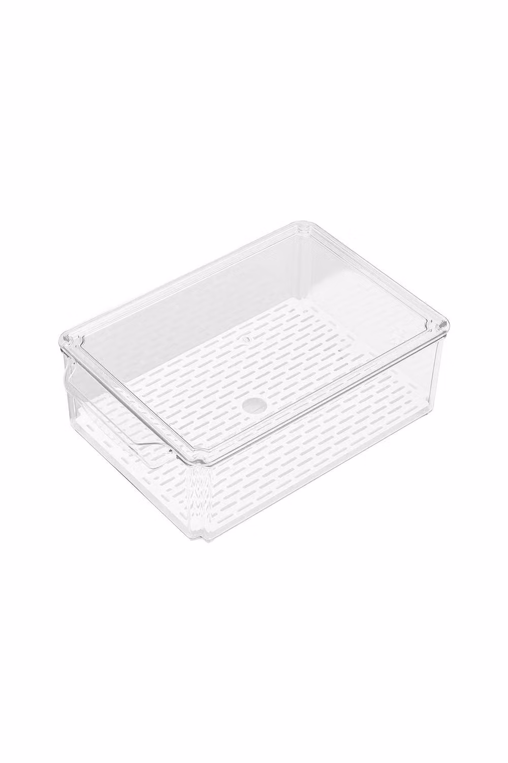 Living and Home Set of 7 Stackable Transparent Fridge Organiser Storage Boxes with Drain Board – 2
