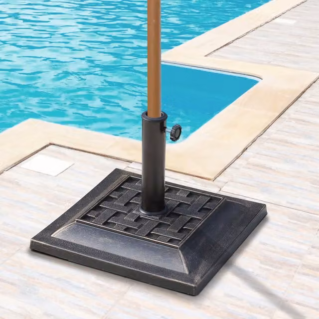 Outsunny 9kg Square Parasol Umbrella Stand Base in Bronze