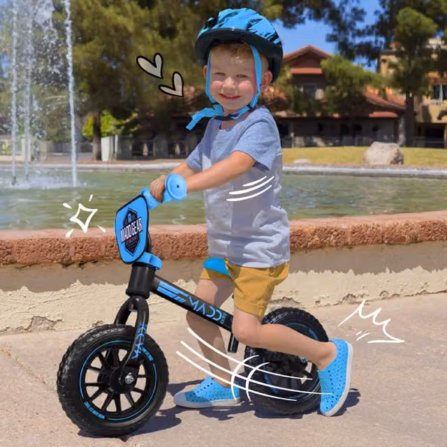 Madd Gear My 1st BMX Lightweight Height Adjustable Balance Bike - Black and Blue