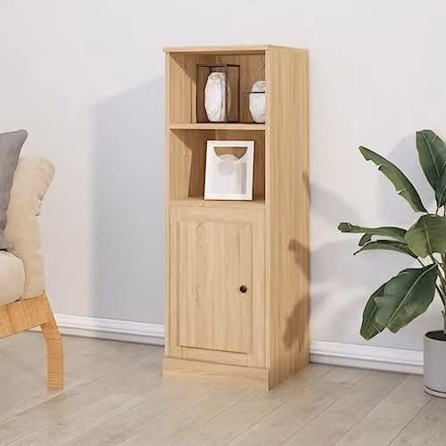 vidaXL Wall-Mounted Highboard in Oak Brown, W/D/H: 36 x 35.5 x 103.5 cm – 2