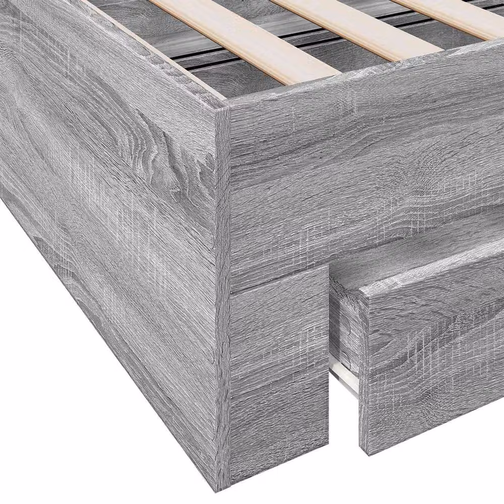 Berkfield Home Grey Sonoma Bed Frame with Storage Drawers, Engineered Wood, W: 80 cm, L: 200 cm – 3
