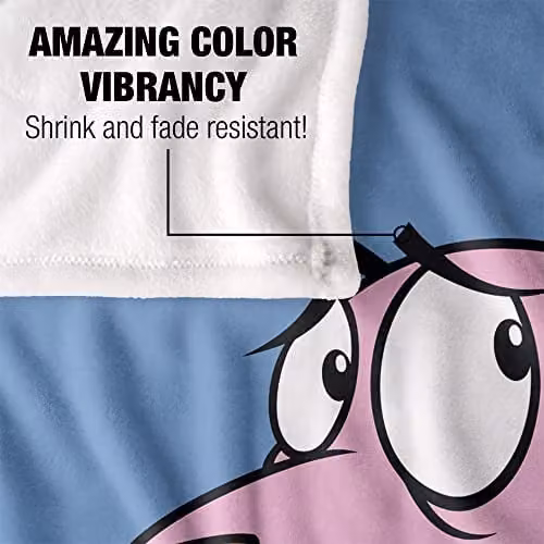 LOGOVISION Courage The Cowardly Dog Season 4 Super Soft Fleece Throw Blanket, White, W/D/H: 152 x 127 cm – 3