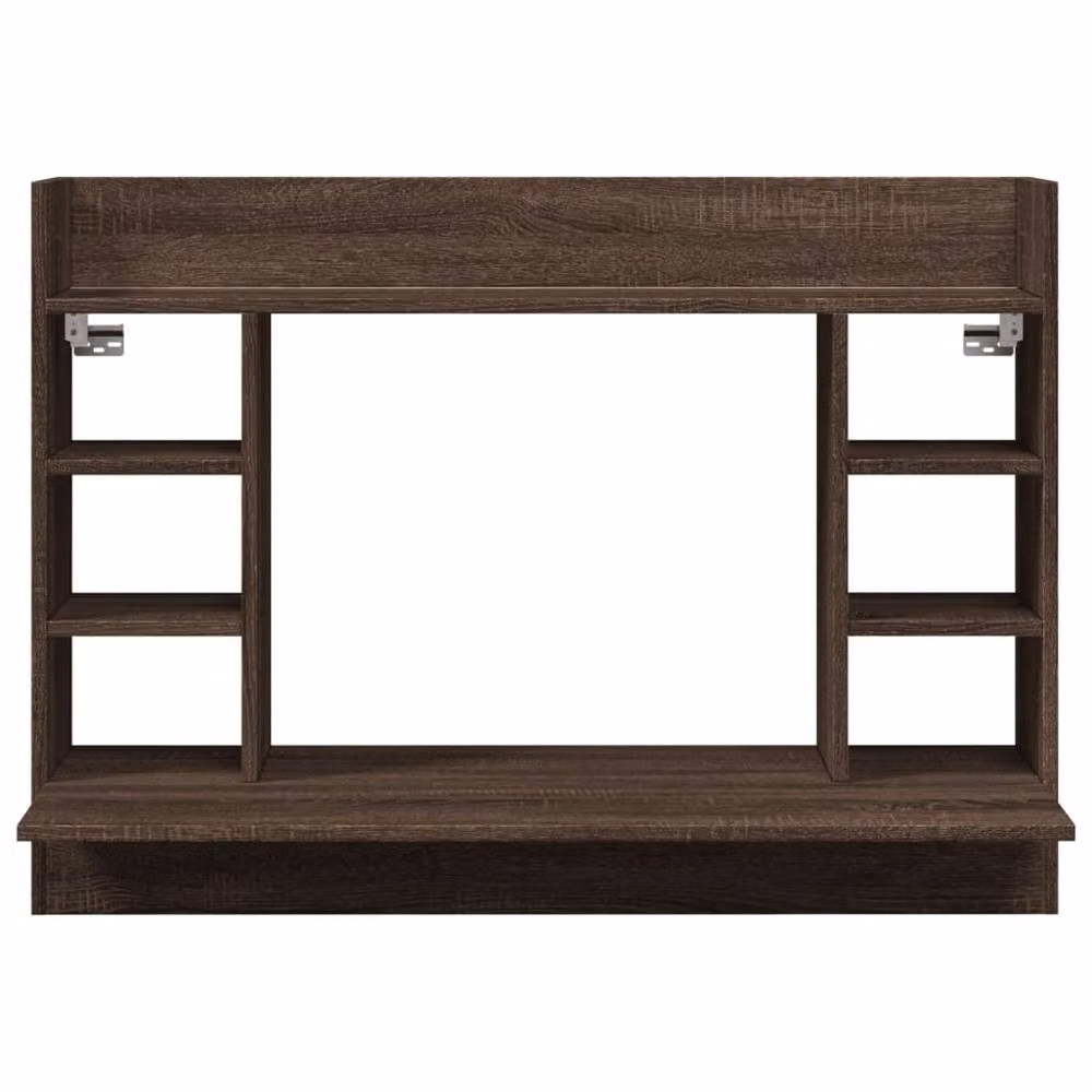 Berkfield Home Brown Oak Wall-Mounted Floating Writing Desk, W/D/H: 105 x 48 x 75 cm – 4