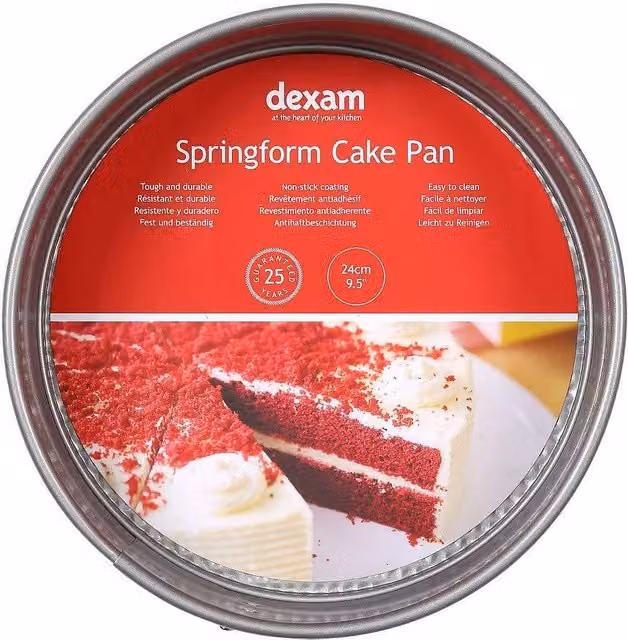 Dexam Non-Stick Round Springform Cake Pan, Silver, Diameter: 24 cm