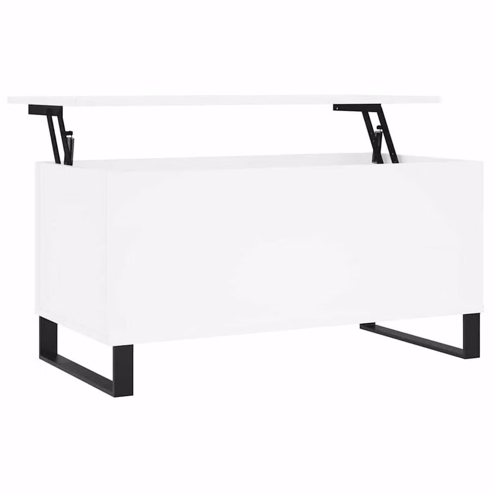 Berkfield Home Modern Rectangular Coffee Table in White with Lift Mechanism, W/D/H: 90 x 44.5 x 45 cm – 2
