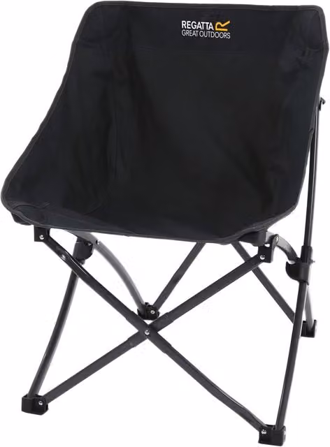 Regatta Forza Pro Folding Chair in Black with Powder Coated Steel and UV Resistant Polyester