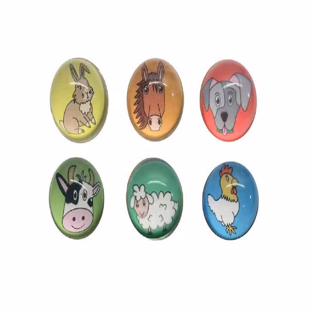 LG-Imports Pack of 50 Multicolour Farm Animal Bouncy Balls, 32mm Diameter