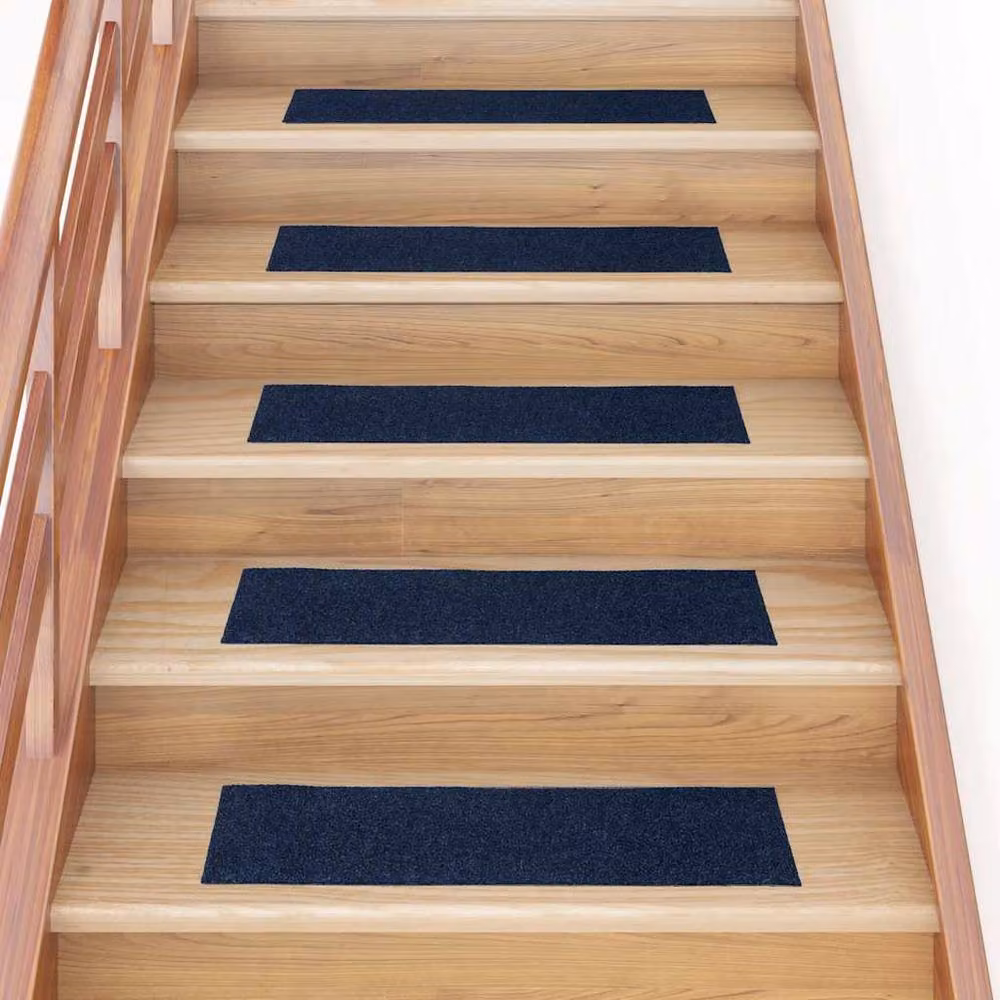 Berkfield Home Self-adhesive Rectangular Stair Mats, 15 Pieces, Blue, W: 76 cm x D: 20 cm – 2