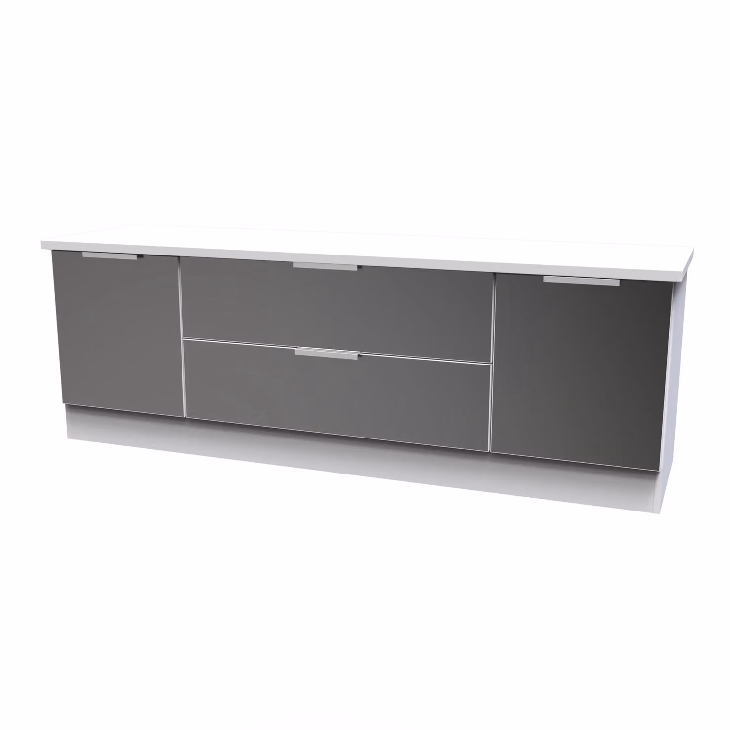 2 U Dover Superwide TV Unit with 2 Doors and 2 Drawers in Matt Black – 2