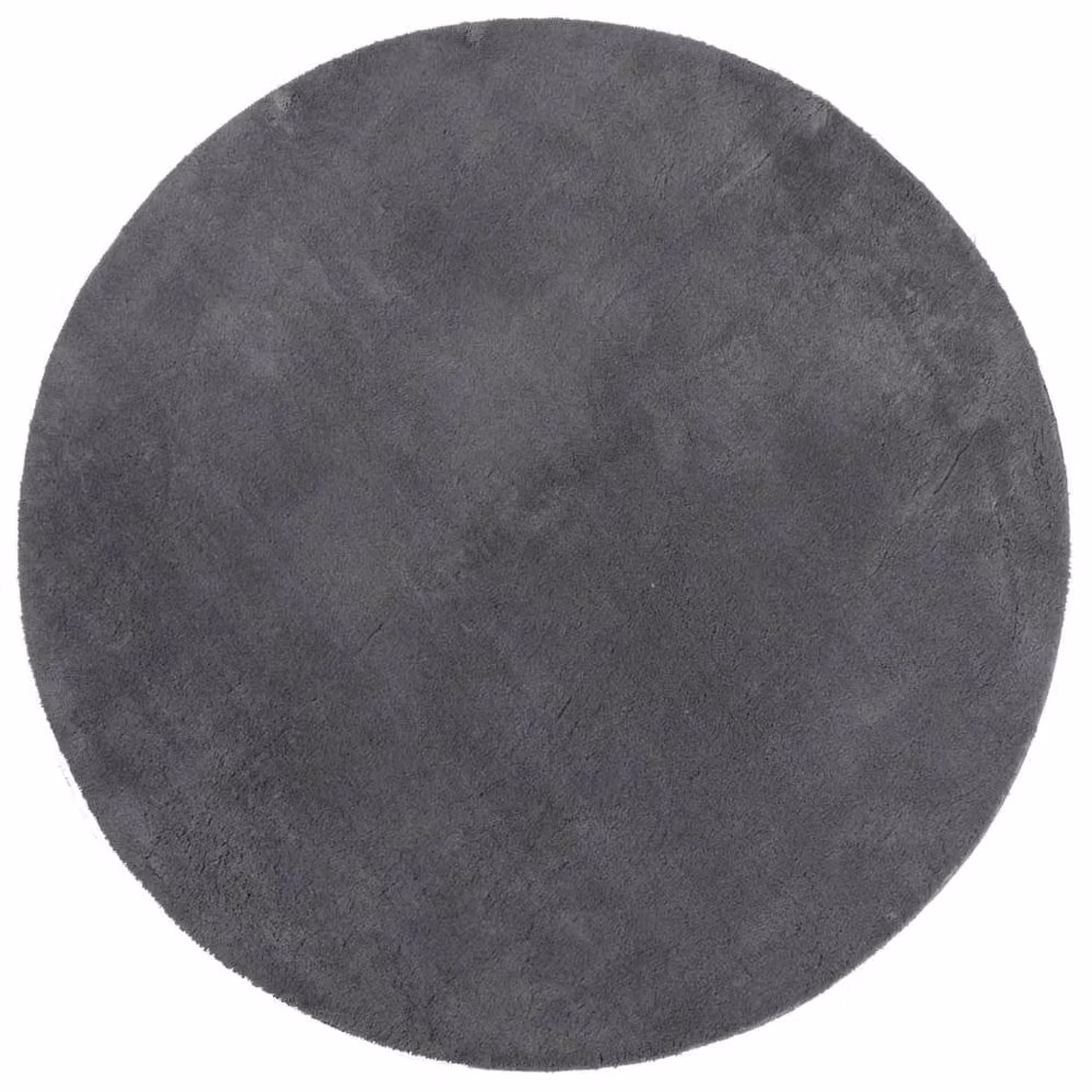 Berkfield Home Round Short Pile Soft and Washable Rug in Anthracite Grey, Diameter: 80 cm – 1