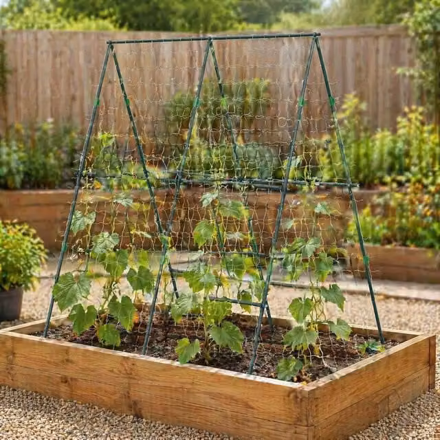STILVORA Green A-Frame Garden Trellis with Climbing Net, Height: 180 cm