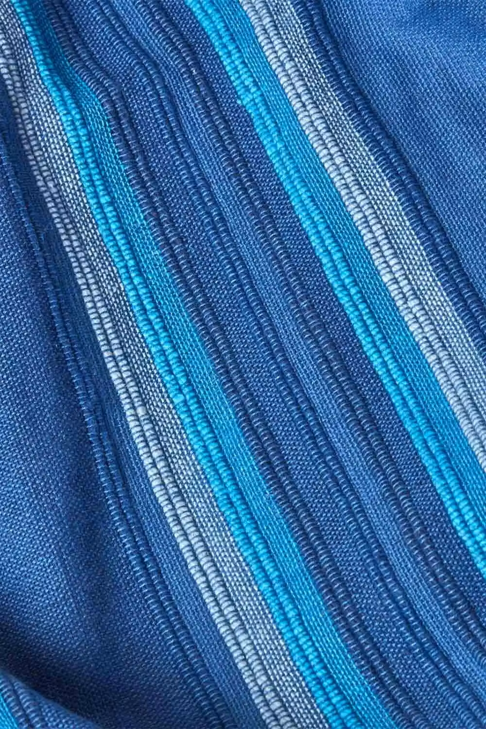 Homescapes Blue Moroccan Striped Woven Cotton Throw W/D/H: 255 x 360 cm – 2