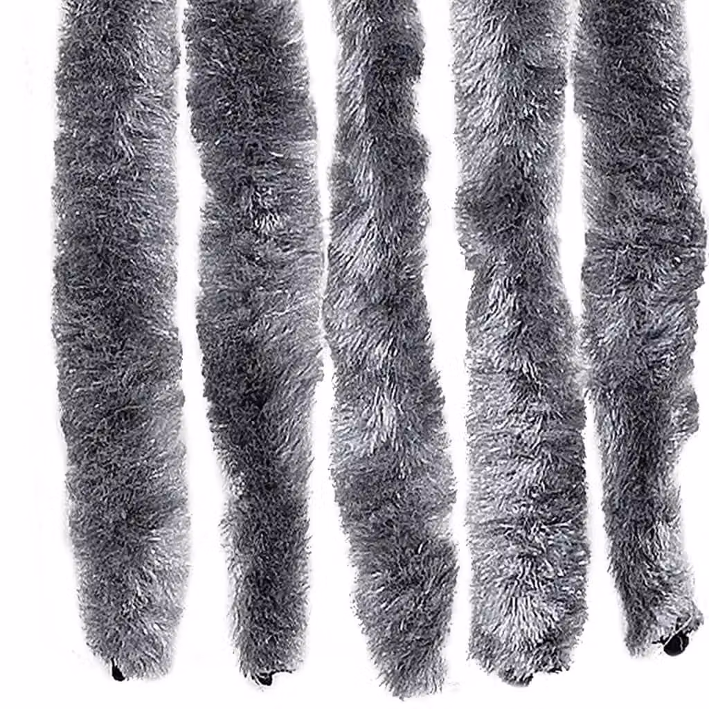 Berkfield Home Silver Chenille Insect Curtain, W: 100 cm, H: 220 cm – 4