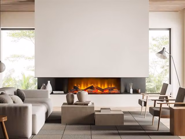 Acantha Aspire 100 Panoramic Media Wall Electric Fire in Black – 1
