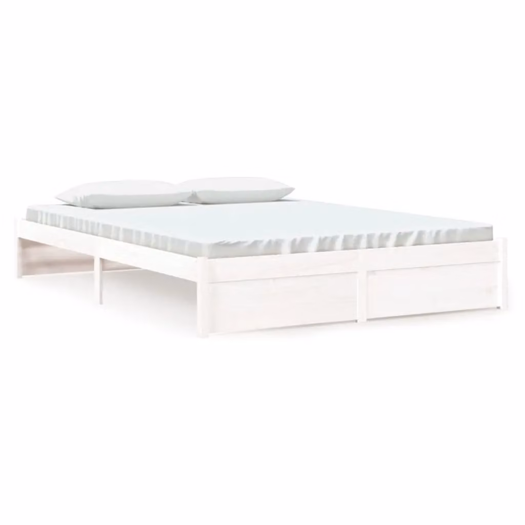 Berkfield Home White Solid Pine Wood Bed Frame W/D/H: 160 x 200 cm – 2