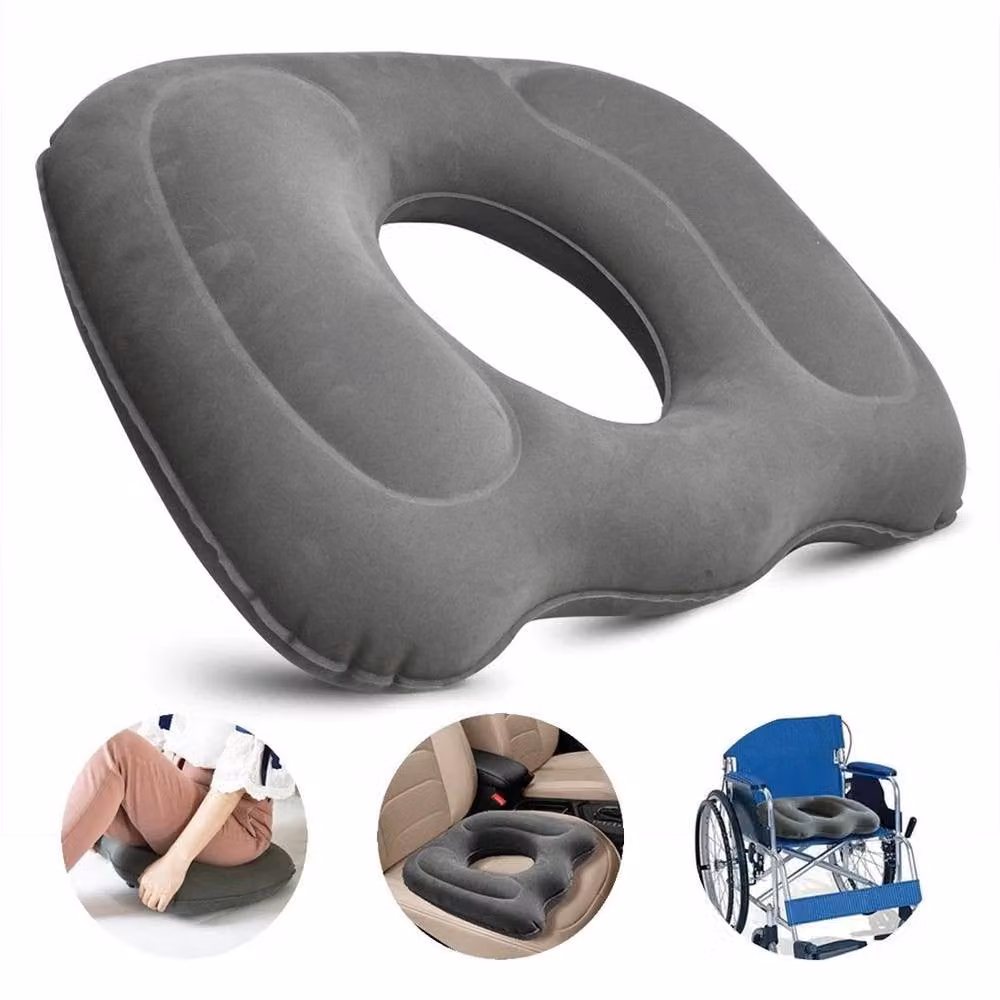 FLAVORA Inflatable Donut Orthopedic Coccyx Seat Cushion in Grey, W/D/H: 100 x 190 cm – 3