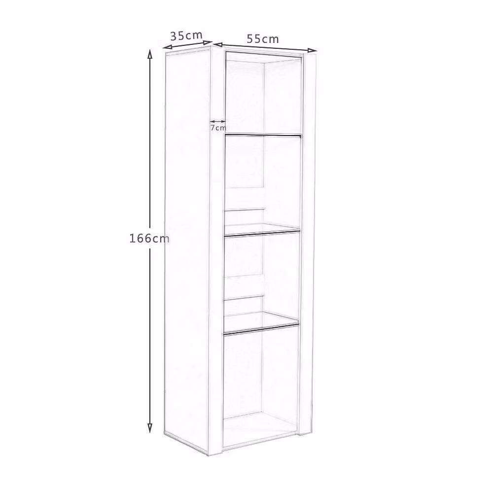 FORGEVIO Modern High Gloss Display Cabinet in White and Grey with Glass Doors and RGB LED Integrated Lighting – 2