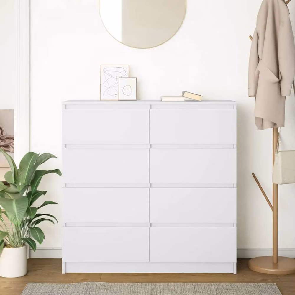 Berkfield Home White Minimalist Sideboard, W/D/H: 100 x 35 x 99 cm