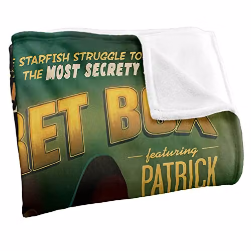 LOGOVISION Spongebob Secret Box Silky Touch Super Soft Fleece Throw Blanket, White, W: 152 cm, D: 127 cm – 2