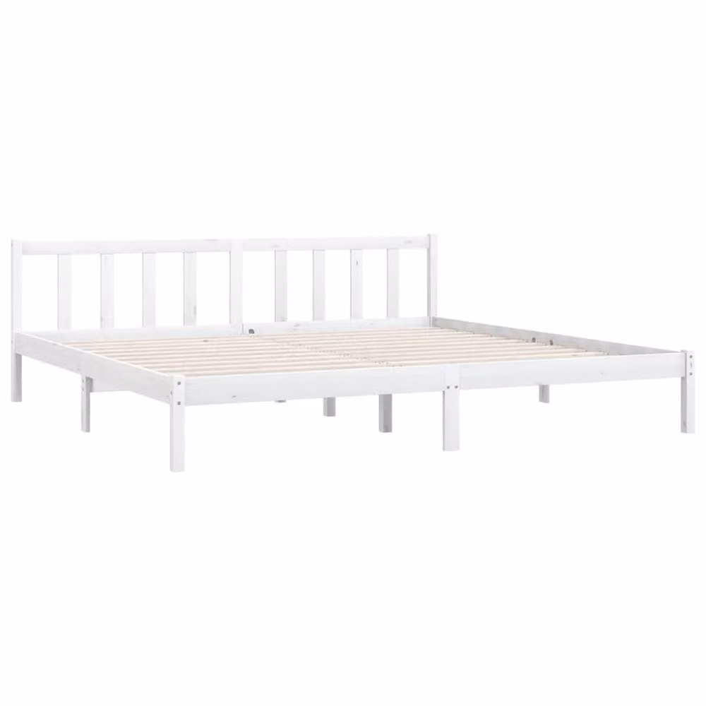 Berkfield Home Super King Size Bed Frame in White Solid Pine Wood, W/D/H: 180 x 200 cm – 2