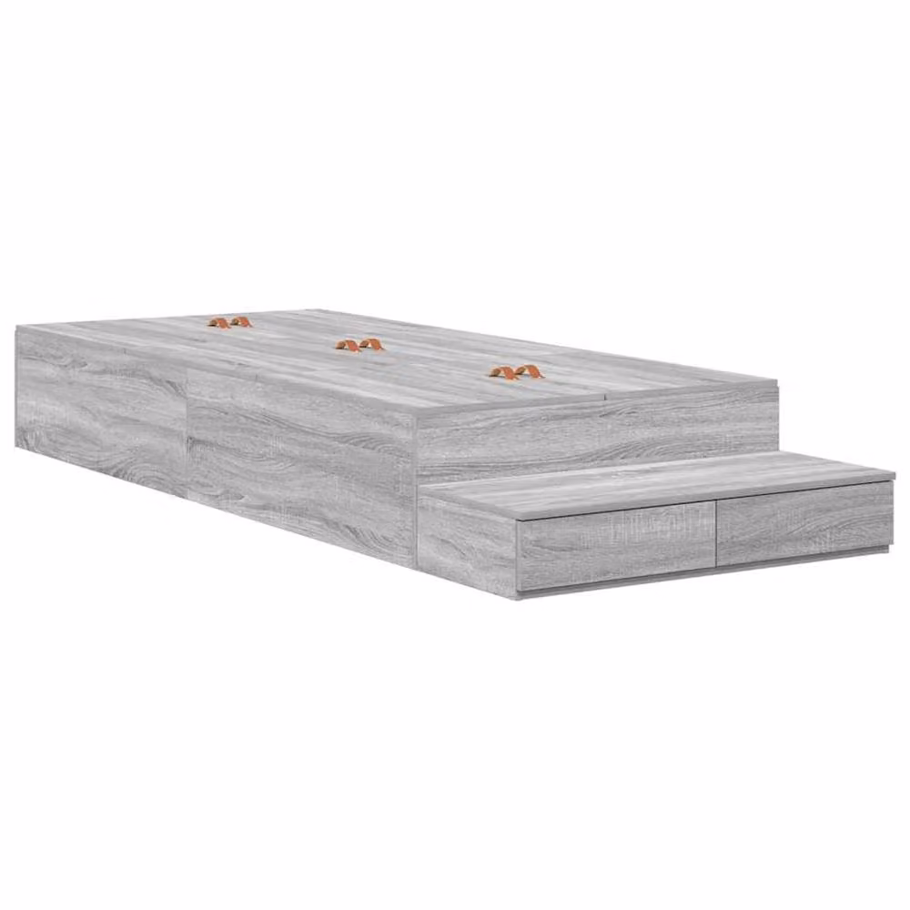 Berkfield Home Storage Bed Frame with Drawers in Grey Sonoma, W/D/H: 236.5 x 90 x 31.5 cm – 2