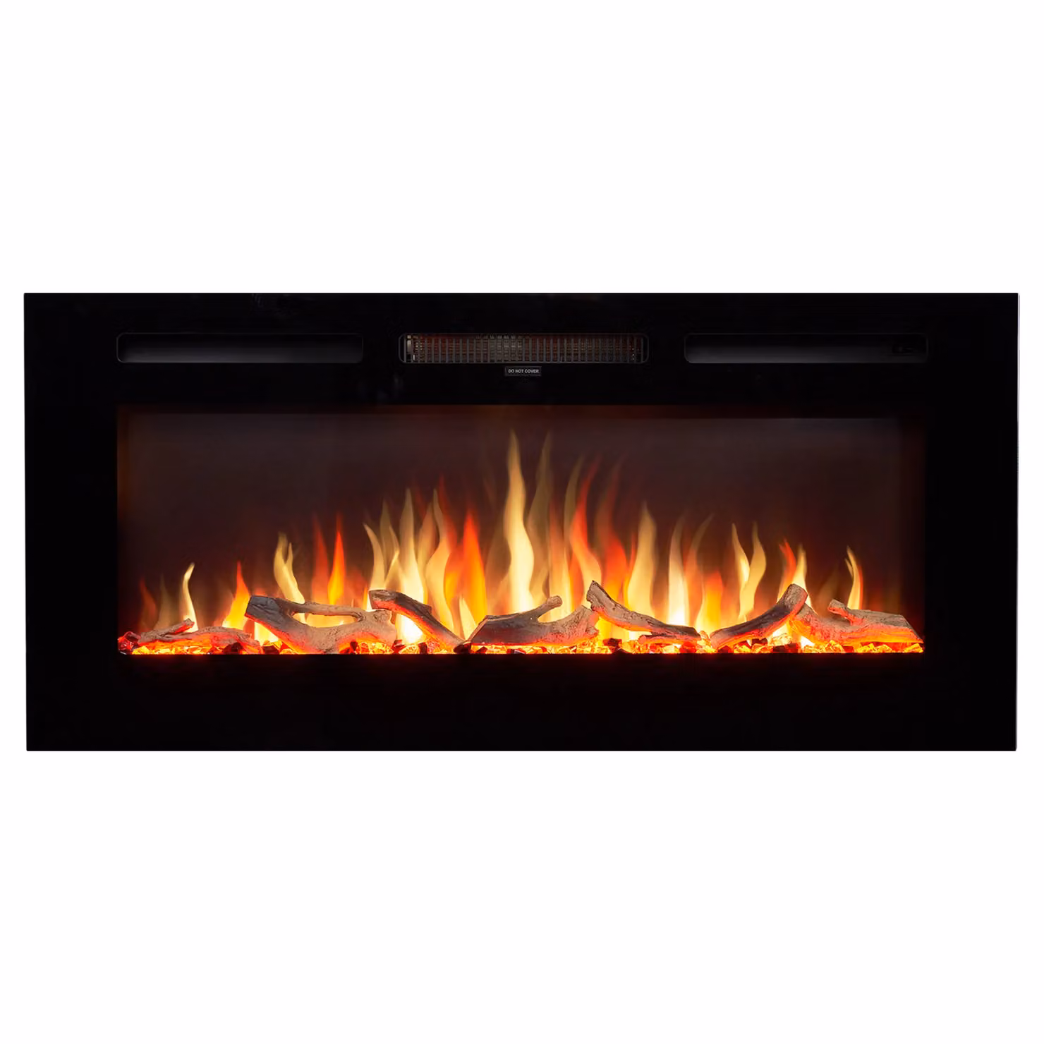 Adam Fires & Fireplaces Orlando 42 Inch Inset or Wall Mounted Electric Fire in Black and Grey – 2